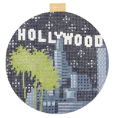 Kirk & Bradley Hollywood Travel Round Needlepoint Canvas
