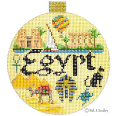 Bradley Needlepoint Company Travel Round - Egypt Needlepoint Canvas