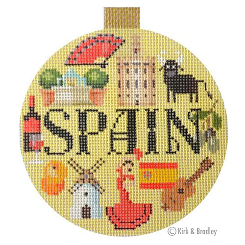 Bradley Needlepoint Company Travel Round - Spain Needlepoint Canvas