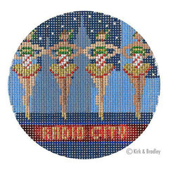Bradley Needlepoint Company Radio City Rockettes Round Needlepoint Canvas