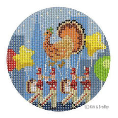 Bradley Needlepoint Company Thanksgiving Day Parade Round Needlepoint Canvas