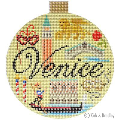 Kirk & Bradley Venice Travel Round Needlepoint Canvas