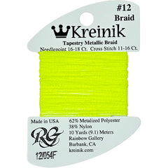 Rainbow Gallery Kreinik Braid #12 - 0054F Lemon-Lime