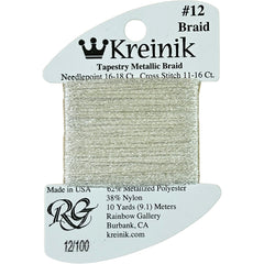 Rainbow Gallery Kreinik Braid #12 - 0100 White