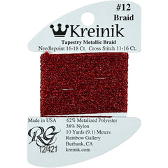 Rainbow Gallery Kreinik Braid #12 - 0421 Azalea