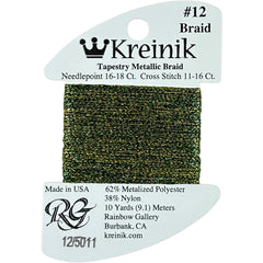 Rainbow Gallery Kreinik Braid #12 - 5011 Elfin Green