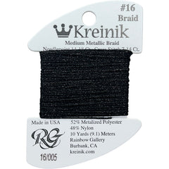 Rainbow Gallery Kreinik Medium Braid #16 - 0005 Black