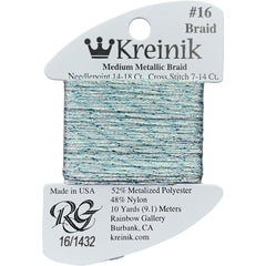 Rainbow Gallery Kreinik Medium Braid #16 - 1432 Blue Ice