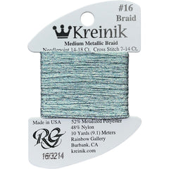 Rainbow Gallery Kreinik Medium Braid #16 - 3214 Blue Zircon