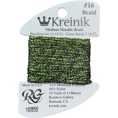 Rainbow Gallery Kreinik Medium Braid #16 - 0850 Mallard