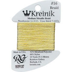 Rainbow Gallery Kreinik Medium Braid #16 - 9100 Sunlight