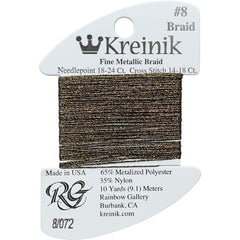 Rainbow Gallery Kreinik Fine Braid #8 - 0072 Cocoa Brown