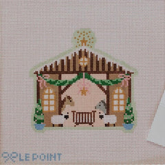 Le Point Studio Christmas Village Stable Needlepoint Canvas
