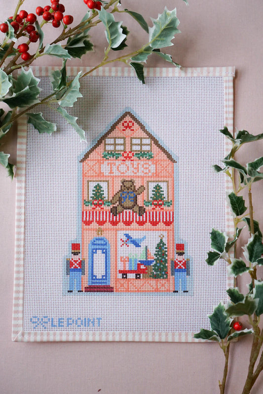 Le Point Studio Christmas Village Toy Shop Needlepoint Canvas