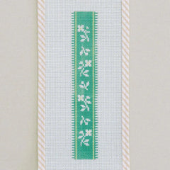Le Point Studio French Ribbon Key Fob Needlepoint Canvas - Green
