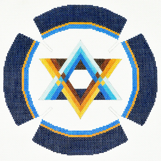 Lee's Needle Arts Geometric Gradiant Yarmulke Needlepoint Canvas