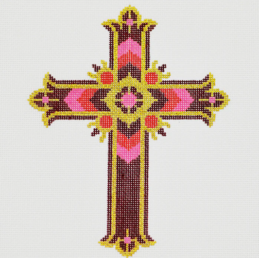 Lee's Needle Arts Cross Red and Pink Needlepoint Canvas