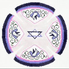 Lee's Needle Arts Purple Peace Doves Yarmulke Needlepoint Canvas