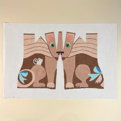 Lion and Mouse 3D Needlepoint Canvas