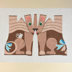 Lion and Mouse 3D Needlepoint Canvas