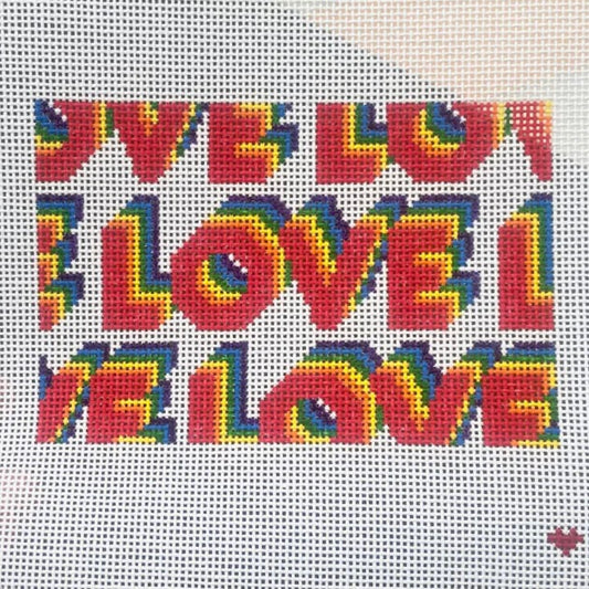 Love MHB Studio Love Rainbow Blocks Needlepoint Canvas
