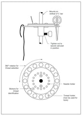 Lowery Workstands Carousel Silver Grey Thread Organizer