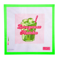 Lucky Lotus Needlepoint Love You So Matcha Needlepoint Canvas