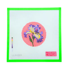 Lucky Lotus Needlepoint Flowers of the 50 States - Tennessee Iris Needlepoint Canvas