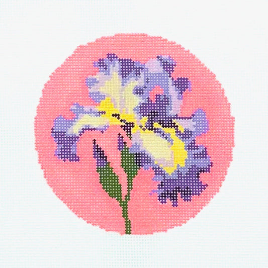 Lucky Lotus Needlepoint Flowers of the 50 States - Tennessee Iris Needlepoint Canvas