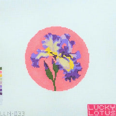 Lucky Lotus Needlepoint Flowers of the 50 States - Tennessee Iris Needlepoint Canvas