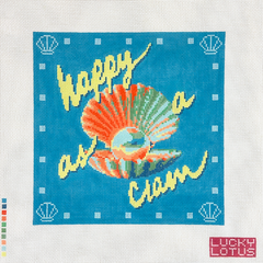 Lucky Lotus Needlepoint Happy as a Clam Needlepoint Canvas