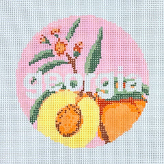 Lucky Lotus Needlepoint Georgia Travel Round Needlepoint Canvas