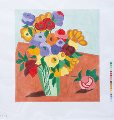 Changing Woman Designs Van Gogh - Japanese Vase with Roses and Anenomes Needlepoint Canvas