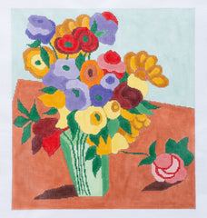 Changing Woman Designs Van Gogh - Japanese Vase with Roses and Anenomes Needlepoint Canvas