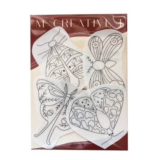M Creative J Moths Peel Stick & Stitch Embroidery Patterns