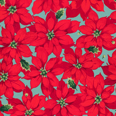 Martha Negley Little Poinsettia Cotton Fabric - Red