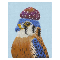 Melissa Shirley Designs Vicki Sawyer Jake American Kestrel with Mushroom Needlepoint Canvas