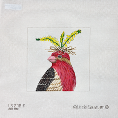Melissa Shirley Designs Vicki Sawyer Rudy the House Finch Needlepoint Canvas