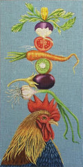 Melissa Shirley Designs Vicki Sawyer Veggie Rooster Needlepoint Canvas