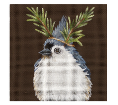 Melissa Shirley Designs Vicki Sawyer Chip the Tufted Titmouse Needlepoint Canvas