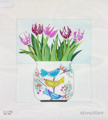 Melissa Shirley Designs Emma Williams Tulip Vase Needlepoint Canvas