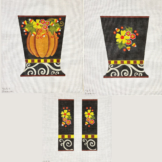 Melissa Shirley Designs Pumpkin with Candy Corn 3D Vase Needlepoint Canvas