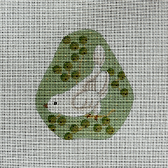 Melissa Shirley Designs White Bird Pear Needlepoint Canvas