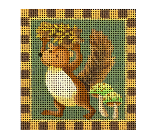 Melissa Shirley Designs Pine Cone Squirrel Needlepoint Canvas