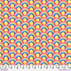 Mia Charro Bloom Rainbow Flow Cotton Fabric - Yellow