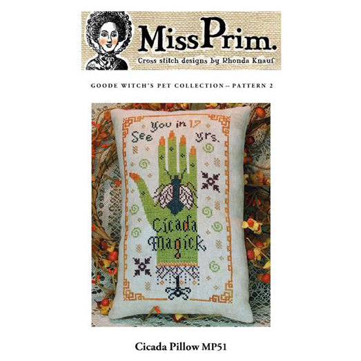 Miss Prim Cicada On Witch Hand Cross Stitch Pattern