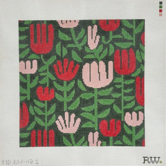 Mopsey Designs Rachel Westhead Designs: Abstract Tulips Needlepoint Canvas