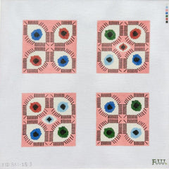 Mopsey Designs Rachel Westhead Designs: Evil Eyes Coaster Set Needlepoint Canvas