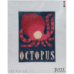 Mopsey Designs Rachel Westhead Designs: Octopus Poster Needlepoint Canvas