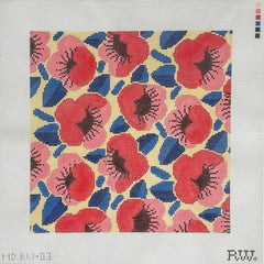 Mopsey Designs Rachel Westhead Designs: Retro Peonies Needlepoint Canvas